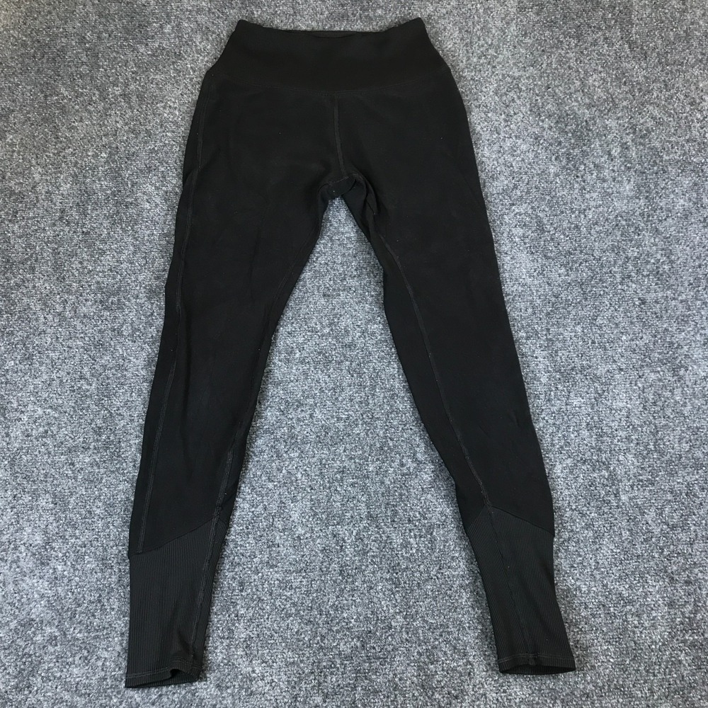 Alo Yoga Alosoft Lounge Legging Womens 22x26 Black Logo Stretch Ribbed Waist